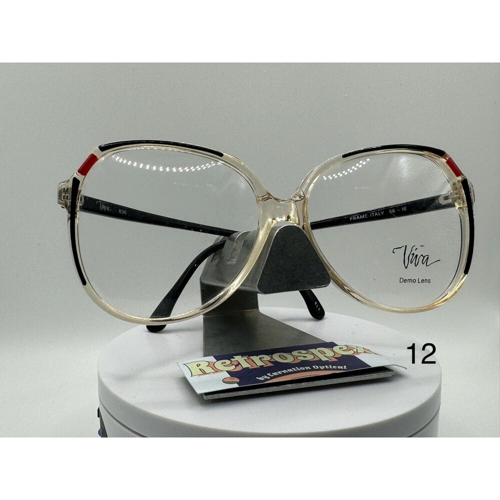 True Vintage Eyeglasses NOS Butterfly Plastic Original Demo Lens Viva Black/Red